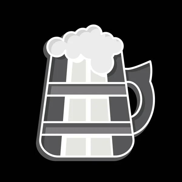 Иконное Пиво Связано Кельтским Символом Глянцевый Стиль Простой Дизайн Редактируемый — стоковый вектор