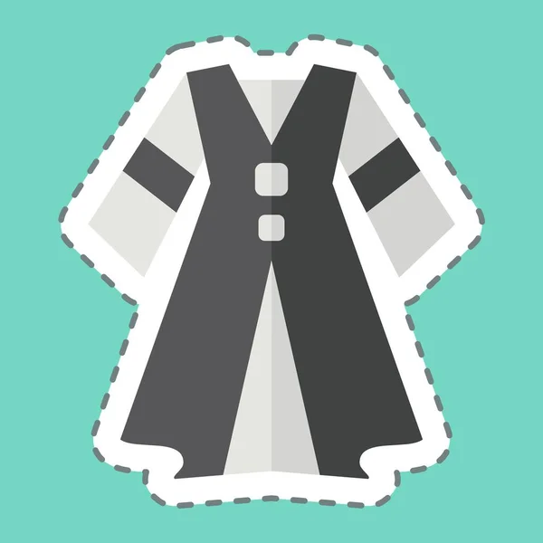 Pegatina Línea Corte Vestido Relacionado Con Símbolo Celta Diseño Simple — Archivo Imágenes Vectoriales