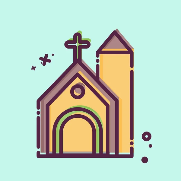 Ikoonkerk Gerelateerd Aan Keltisch Symbool Mbe Stijl Eenvoudig Ontwerp Bewerkbaar — Stockvector