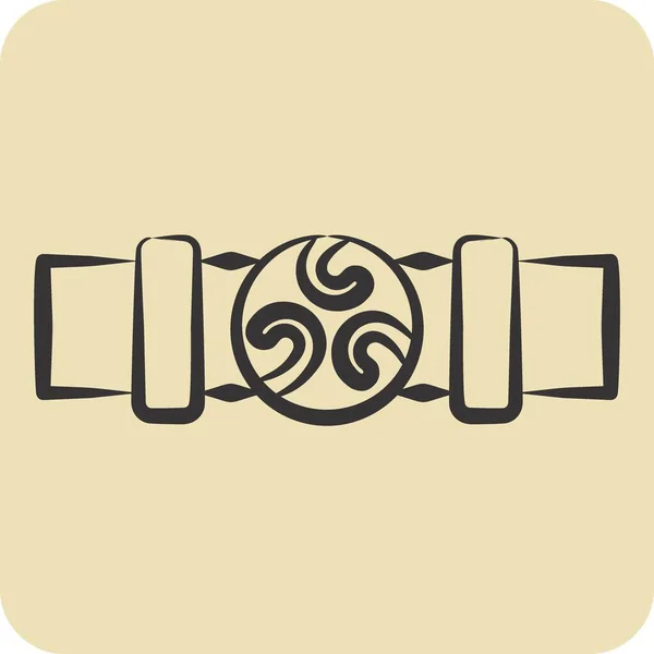 Pasek Ikon Związane Symbolem Celtyckim Ręcznie Rysowany Styl Prosty Projekt — Wektor stockowy