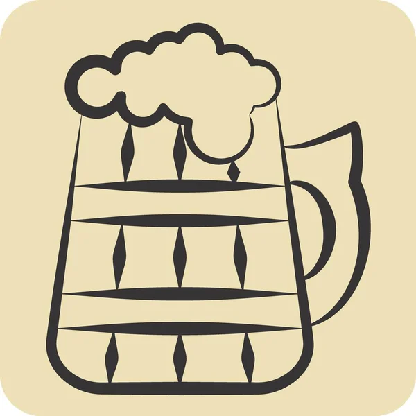 Icono Cerveza Relacionado Con Símbolo Celta Estilo Dibujado Mano Diseño — Archivo Imágenes Vectoriales