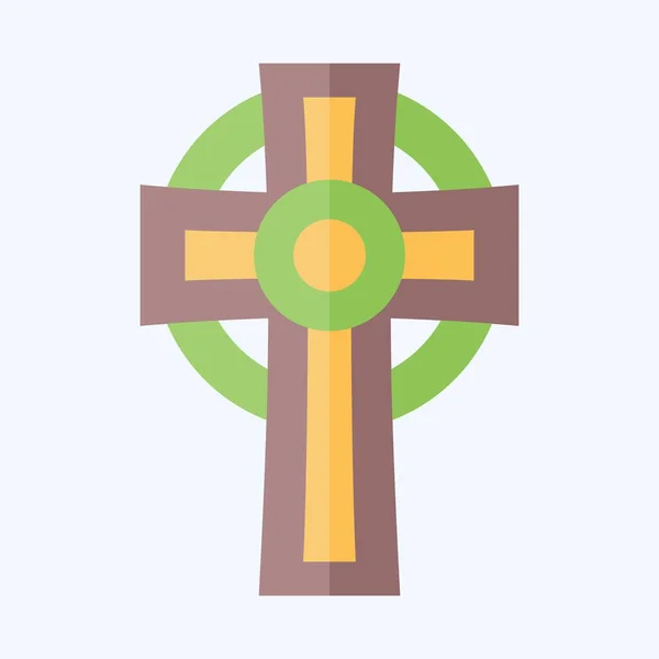Icon Cross Relacionado Com Símbolo Celta Estilo Plano Design Simples — Vetor de Stock