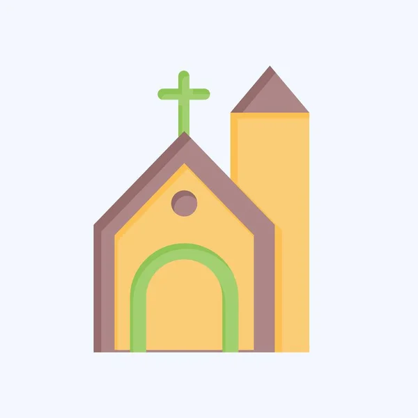Iglesia Icono Relacionado Con Símbolo Celta Estilo Plano Diseño Simple — Archivo Imágenes Vectoriales