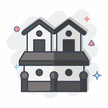 Konaklama sembolü ile ilgili Simge Şehir Evi 2. Çizgi roman. Basit dizayn edilebilir. Basit resimleme