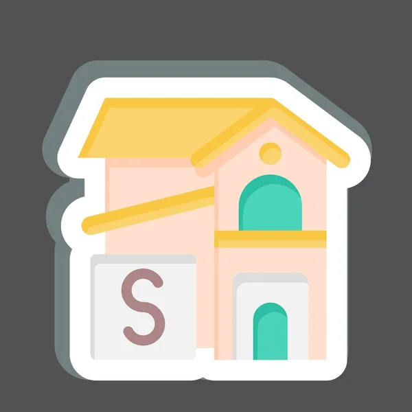 Sticker Rent Room Relacionado Con Símbolo Alojamiento Diseño Simple Editable — Vector de stock