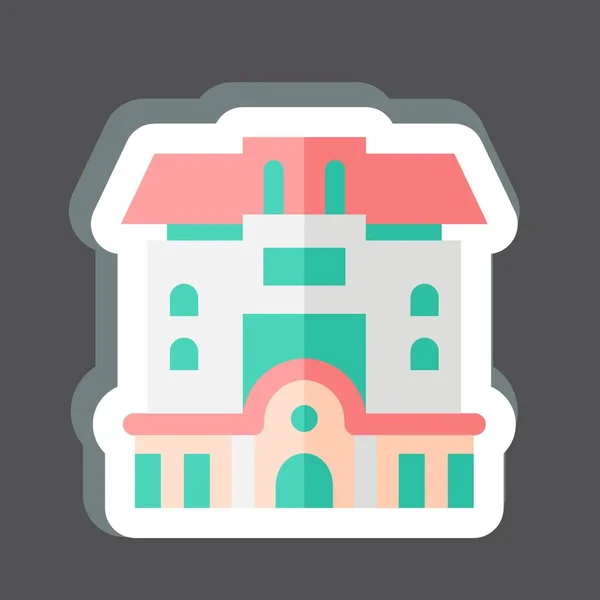 Sticker Condominium Lié Symbole Logement Conception Simple Modifiable Illustration Simple — Image vectorielle