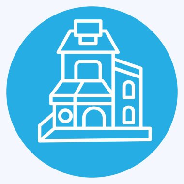 Simge Duplex. Konaklama sembolüyle ilgili. Mavi gözlü. Basit dizayn edilebilir. Basit resimleme