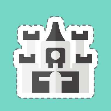 Çıkartma hattı Castle 'ı kesti. Konaklama sembolüyle ilgili. Basit dizayn edilebilir. Basit resimleme