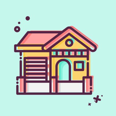 İkon Kulübesi. Konaklama sembolüyle ilgili. MBE tarzı. Basit dizayn edilebilir. Basit resimleme