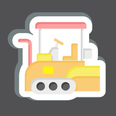 Etiket Asfalt Paver. İnşaat araçları sembolüyle ilgili. Basit dizayn edilebilir. Basit resimleme