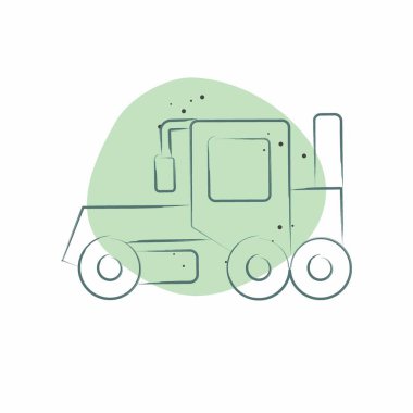 Simge Grader. İnşaat araçları sembolüyle ilgili. Renkli Leke Biçimi. Basit dizayn edilebilir. Basit resimleme