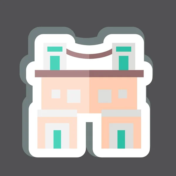 Sticker Town Home Relacionado Com Símbolo Alojamentos Design Simples Editável —  Vetores de Stock