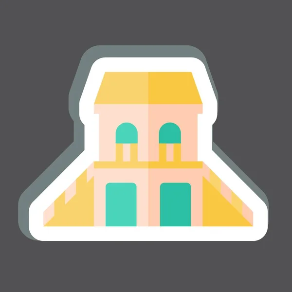 Sticker Maison Hôtes Lié Symbole Logement Conception Simple Modifiable Illustration — Image vectorielle