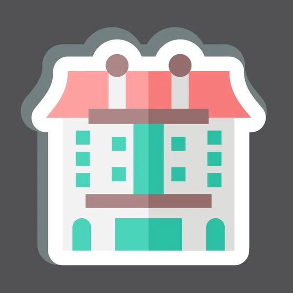 Sticker Appartement Lié Symbole Logement Conception Simple Modifiable Illustration Simple — Image vectorielle