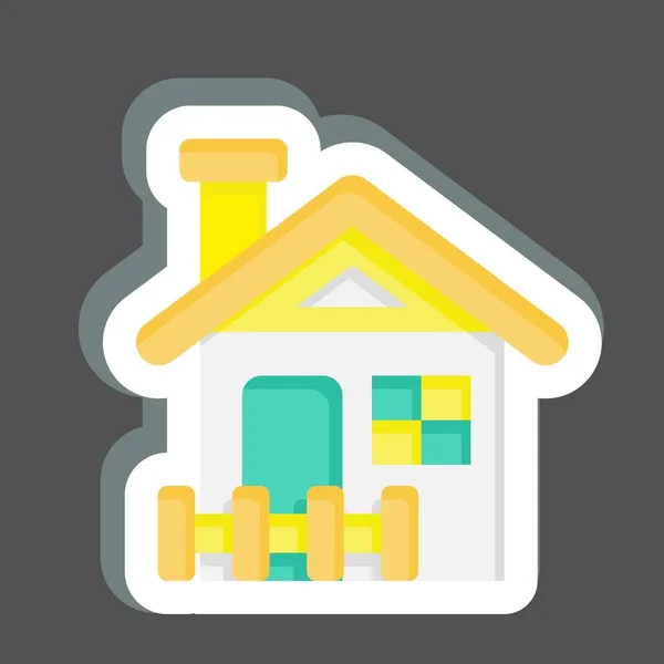 Sticker Cabin Related Accommodations Symbol Simple Design Editable Simple Illustration — Stock Vector