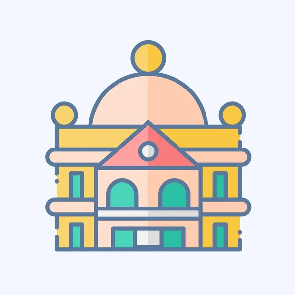Icon Stately Home Отношению Символу Accommodations Каракули Простой Дизайн Редактируемый — стоковый вектор