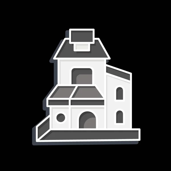 Icon Duplex Související Symbolem Ubytování Lesklý Styl Jednoduchý Design Upravitelný — Stockový vektor