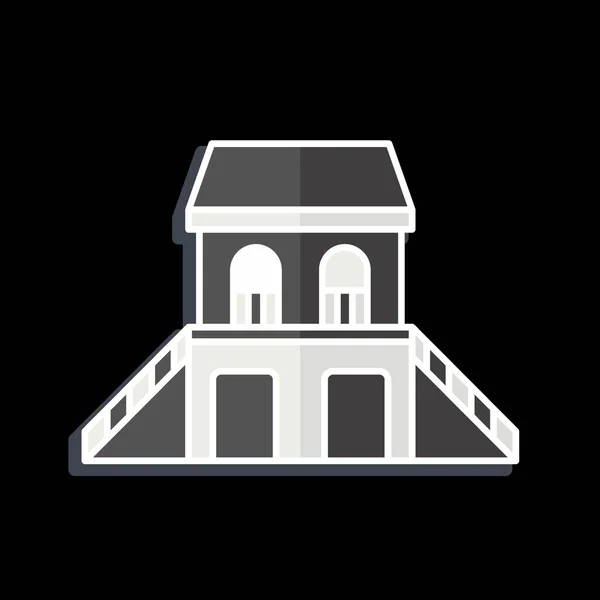 Icon Guest House Související Symbolem Ubytování Lesklý Styl Jednoduchý Design — Stockový vektor