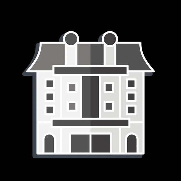 Icon Appartement Mit Dem Unterkunftssymbol Verbunden Hochglanzstil Einfaches Design Editierbar — Stockvektor