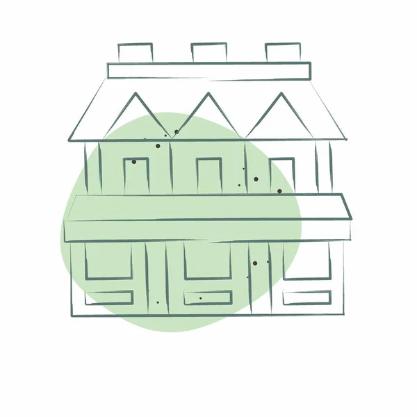 Icono Town House Relacionado Con Símbolo Alojamiento Color Spot Style — Vector de stock