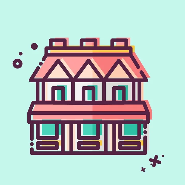 Icône Town House Lié Symbole Logement Style Mbe Conception Simple — Image vectorielle