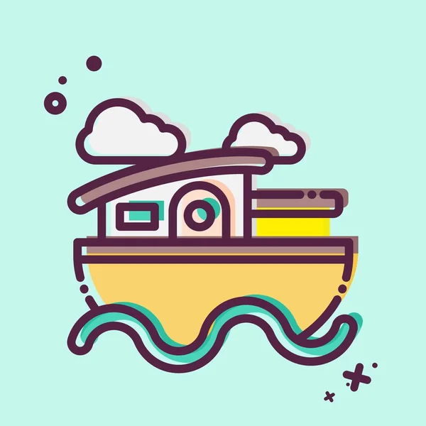 Icon House Boat Relacionado Com Símbolo Alojamentos Estilo Mbe Design —  Vetores de Stock