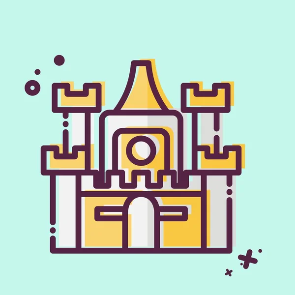 Иконный Замок Отношению Символу Accommodations Стиль Mbe Простой Дизайн Редактируемый — стоковый вектор