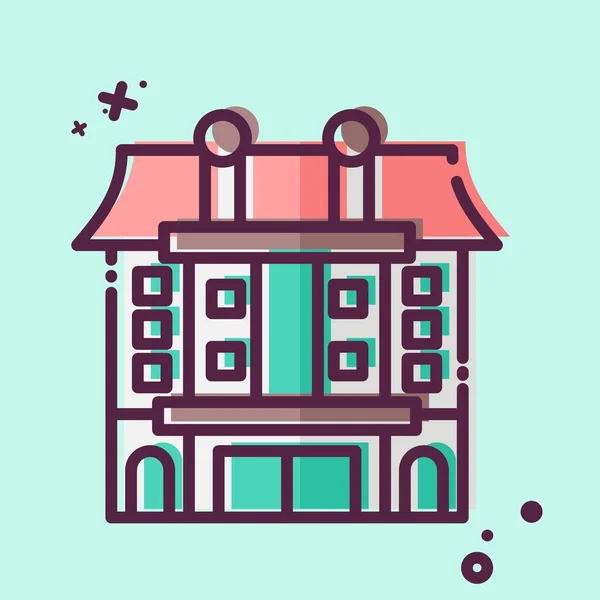 Apartamento Icon Relacionado Com Símbolo Alojamentos Estilo Mbe Design Simples — Vetor de Stock
