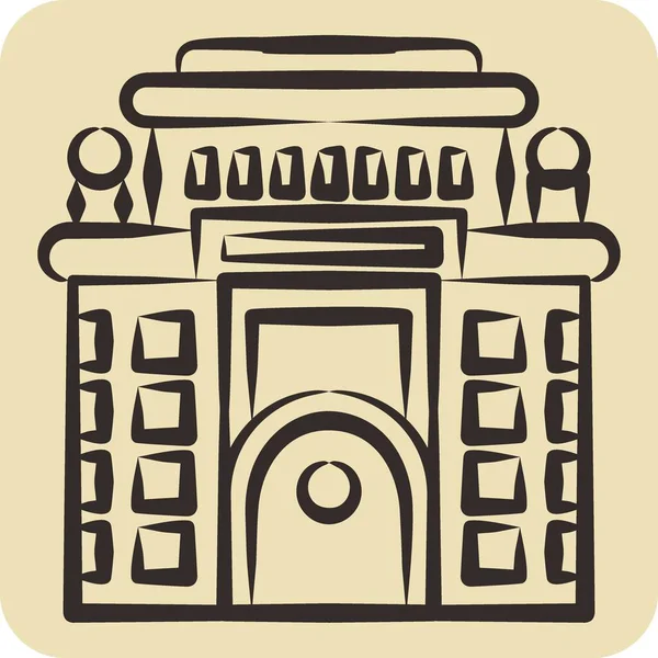 Готель Icon Пов Язаний Символом Accommodations Стиль Малювання Рук Простий — стоковий вектор