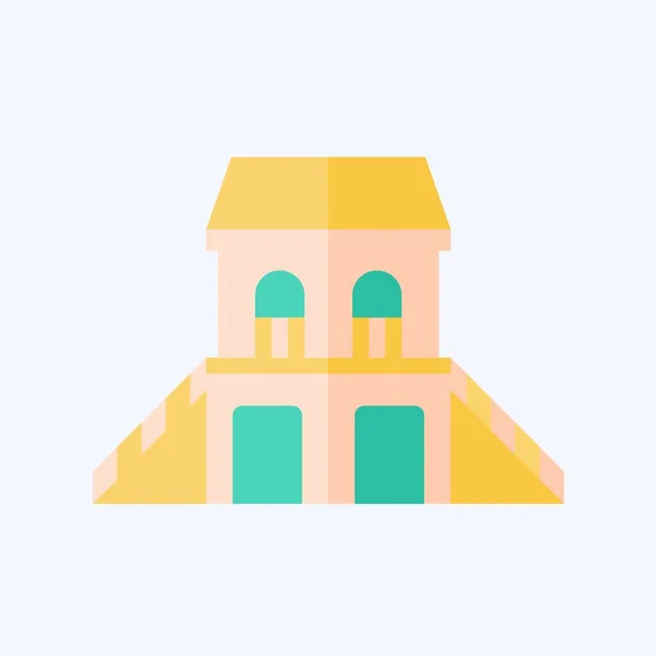 Icon Guest House Отношению Символу Accommodations Плоский Стиль Простой Дизайн — стоковый вектор