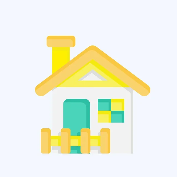 Icon Cabin Related Accommodations Symbol Flat Style Simple Design Editable — Stock Vector