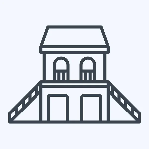 Icon Guest House Relacionado Com Símbolo Alojamentos Estilo Linha Design —  Vetores de Stock