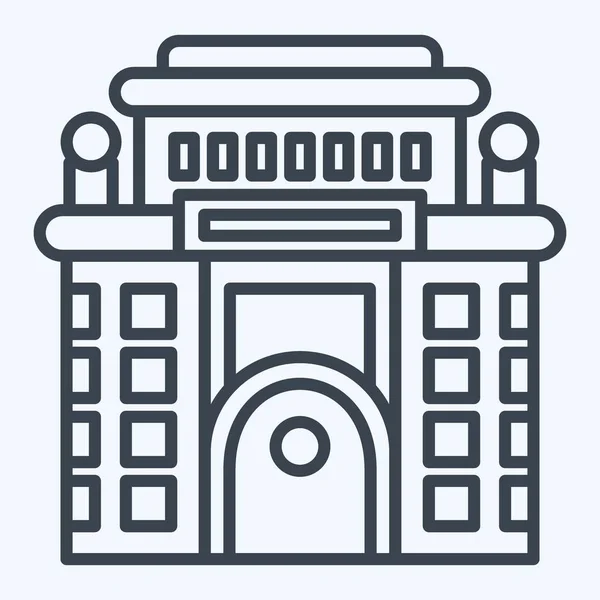 Отель Икон Отношению Символу Accommodations Стиль Линии Простой Дизайн Редактируемый — стоковый вектор