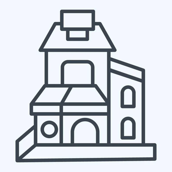 Icono Dúplex Relacionado Con Símbolo Alojamiento Estilo Línea Diseño Simple — Vector de stock