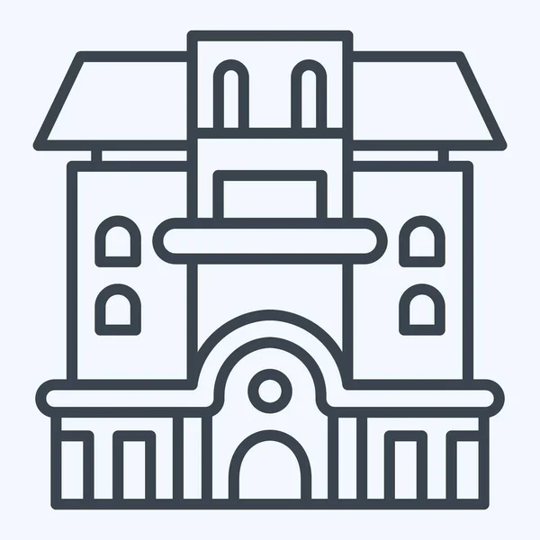 Ікона Кондомініум Пов Язані Символом Розміщення Стиль Лінії Простий Дизайн — стоковий вектор