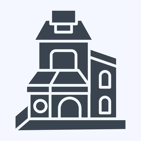 Icon Duplex Relacionado Com Símbolo Alojamentos Estilo Glifo Design Simples —  Vetores de Stock