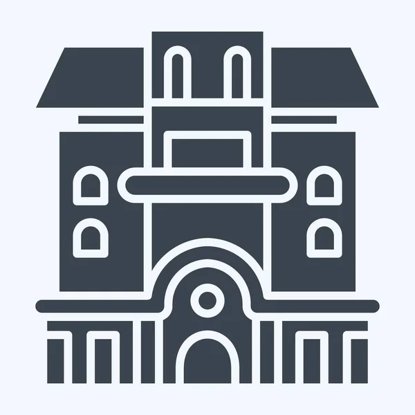 Icône Condominium Lié Symbole Logement Style Glyphe Conception Simple Modifiable — Image vectorielle