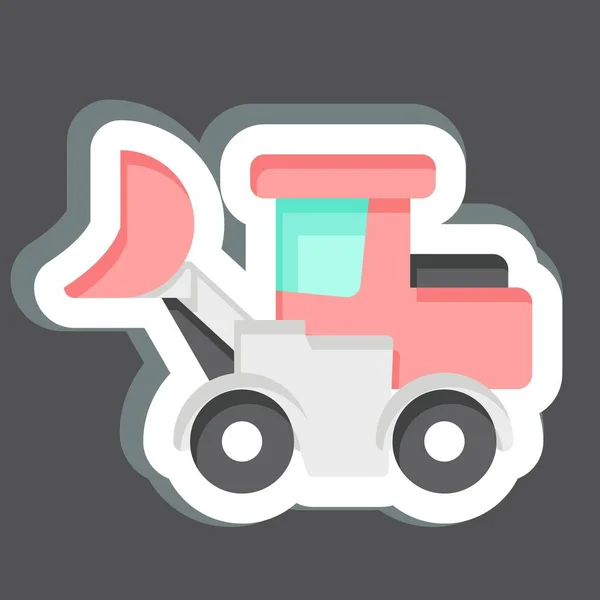 Camión Cargador Etiquetas Relacionado Con Símbolo Vehículos Construcción Diseño Simple — Archivo Imágenes Vectoriales
