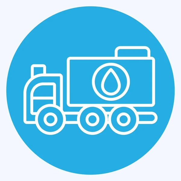 Icon Water Truck Related Construction Vehicles Symbol Blue Eyes Style — Stock Vector