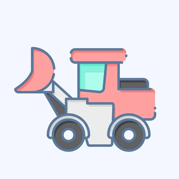 Camion Icona Caricatore Relativi Simbolo Dei Veicoli Costruzione Stile Doodle — Vettoriale Stock