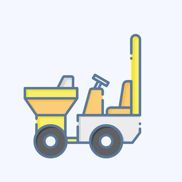 Icon Dumper Související Symbolem Stavebních Vozidel Stylu Čmáranice Jednoduchý Design — Stockový vektor