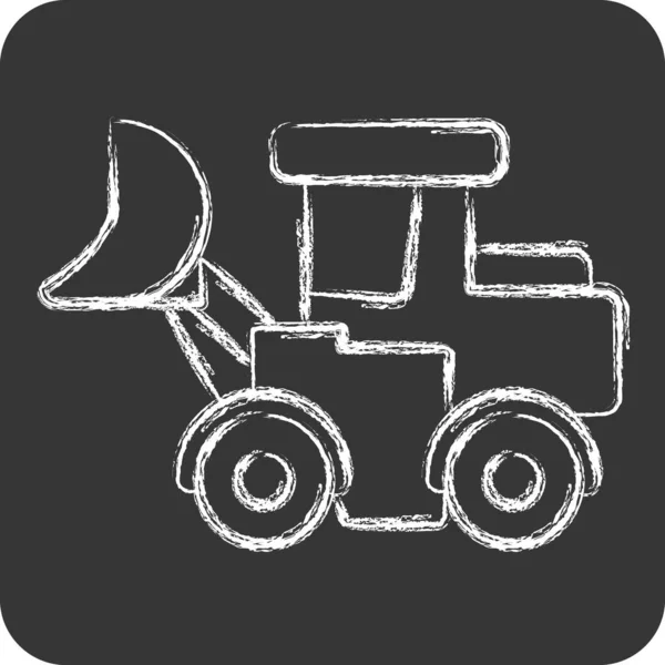 Camión Cargador Icono Relacionado Con Símbolo Vehículos Construcción Estilo Tiza — Archivo Imágenes Vectoriales