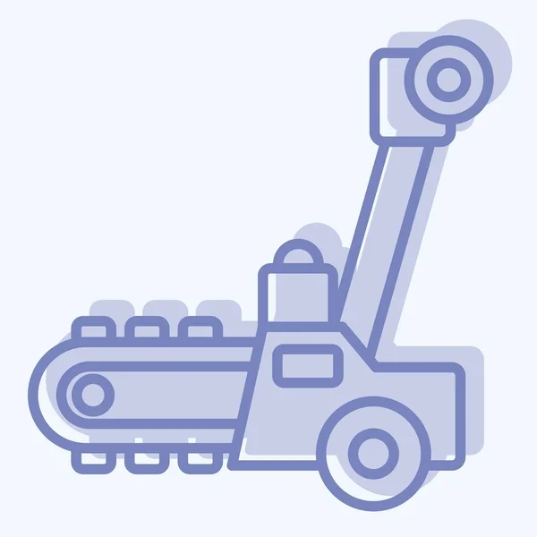 Icono Trencher Relacionado Con Símbolo Vehículos Construcción Estilo Dos Tonos — Vector de stock