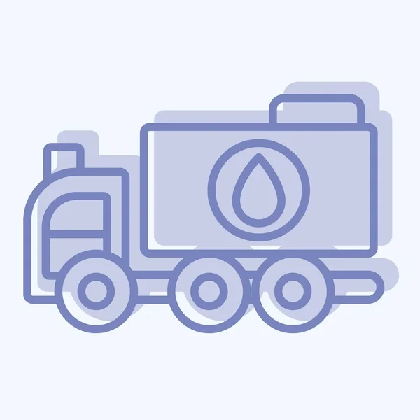 Camión Agua Icono Relacionado Con Símbolo Vehículos Construcción Estilo Dos — Archivo Imágenes Vectoriales