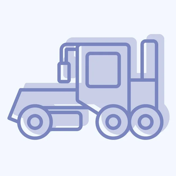 Icon Grader Related Construction Vehicles Symbol Two Tone Style Simple — Stock Vector