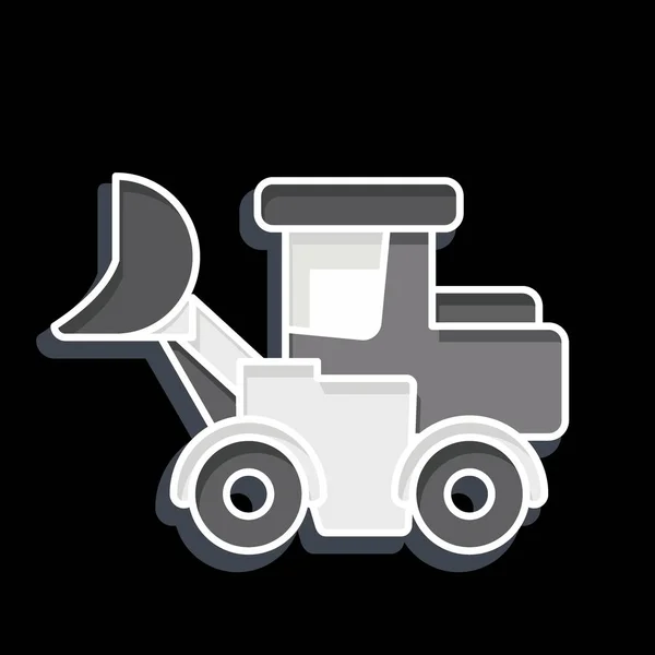 Camión Cargador Icono Relacionado Con Símbolo Vehículos Construcción Estilo Brillante — Vector de stock