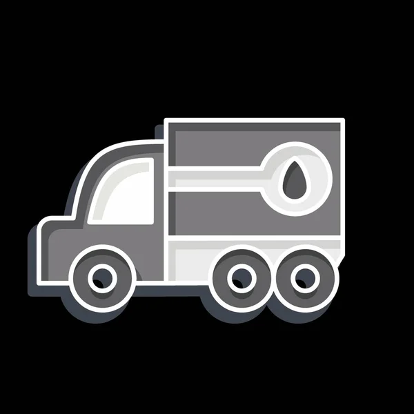 Ikone Fuel Truck Zusammenhang Mit Baufahrzeugen Symbol Hochglanzstil Einfaches Design — Stockvektor