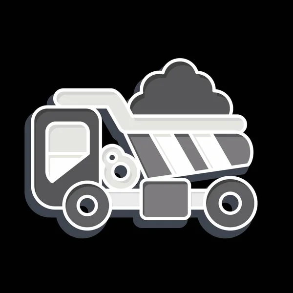 Icon Dump Truck Relacionado Com Símbolo Veículos Construção Estilo Brilhante — Vetor de Stock