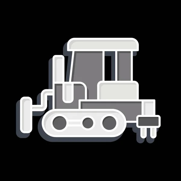 Icono Bulldozer Relacionado Con Símbolo Vehículos Construcción Estilo Brillante Diseño — Vector de stock