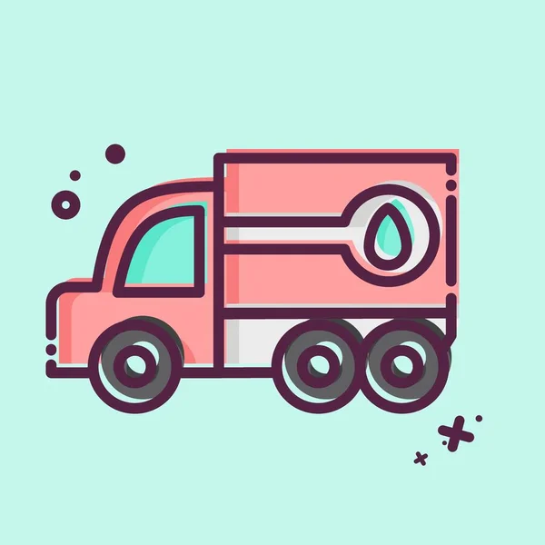 Icon Fuel Truck Relacionado Com Símbolo Veículos Construção Estilo Mbe —  Vetores de Stock